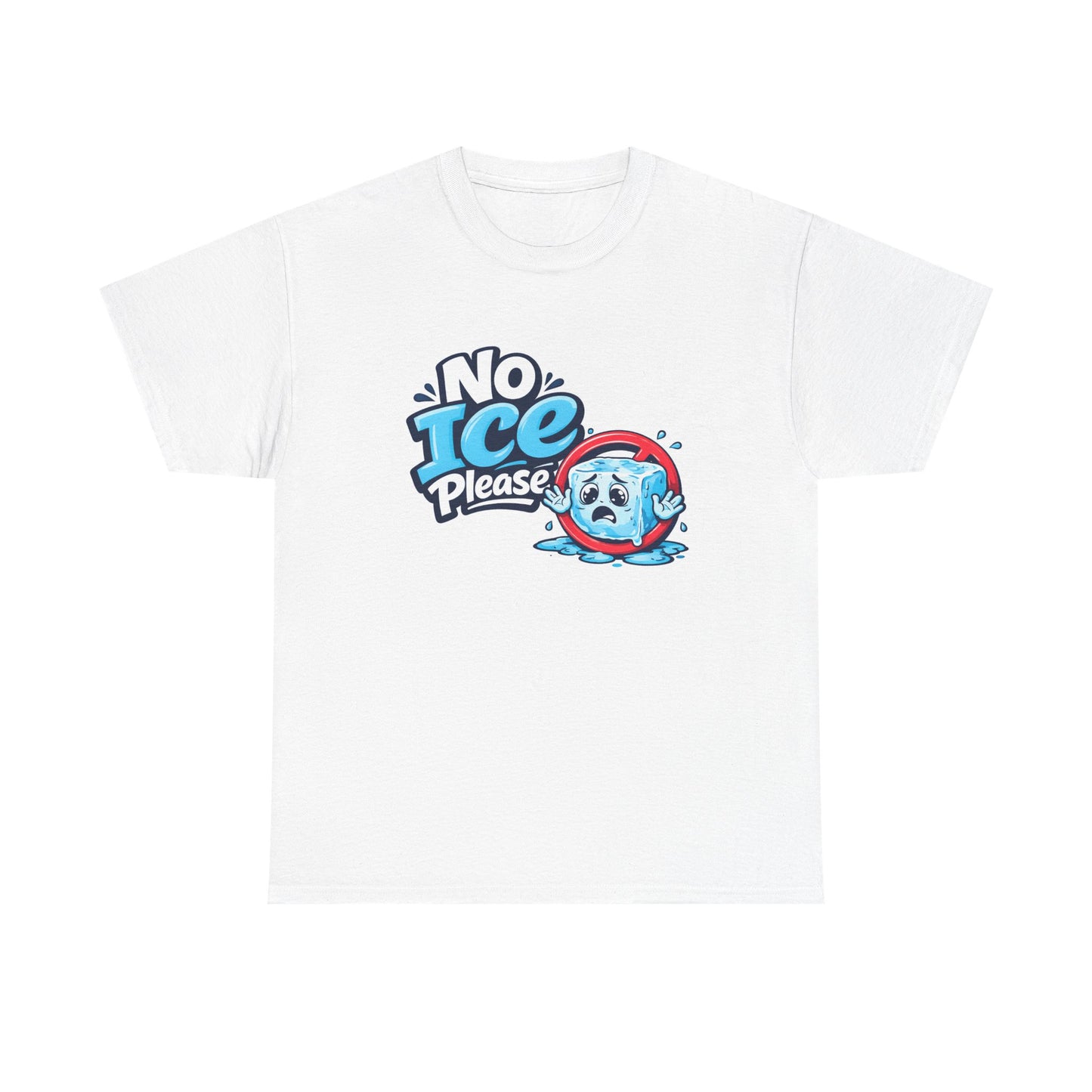 No Ice Please T-Shirt — Funny Melting Ice Cube Graphic Tee