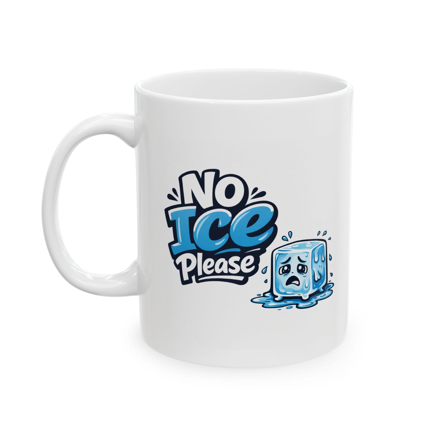 Ceramic Mug - 'Make Tea, Not War' Cute Ice Cube Illustration (11oz & 15oz)